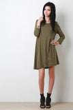 Distress Jersey Knit Tunic Dress