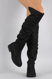 Bamboo Slouchy Round Toe Over-The-Knee Riding Boots