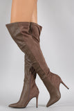 Wild Diva Lounge Half and Half Pointy Toe Stiletto Boot