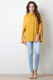 Soft Knit Turtleneck Wrap Cape