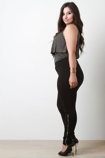 Side Zipper Legging Pants