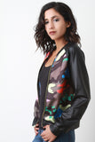 Colorful Camouflage Vegan Leather Jacket