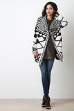 Checker Flap Collar Cardigan