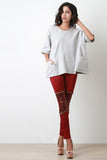 Boxy Fleece Short Sleeve Sweater Top