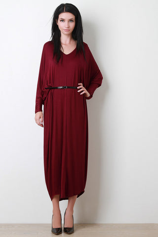 V-Neck Dolman Sleeve Maxi Dress