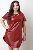 Chain Necklace Vegan Leather T-Shirt Dress