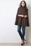 Tweed Mock Neck Cape Coat