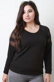 Mesh Panel Sweater Top