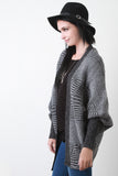 Mixed Pattern Knit Dolman Cardigan