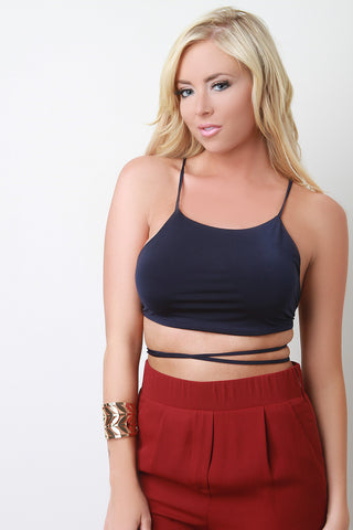 Crisscross Strappy Backless Crop Top