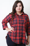 Quarter Sleeve Flannel Top