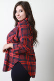 Quarter Sleeve Flannel Top