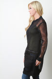 Sheer Mesh Detachable Zip Jacket