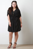 Chiffon Zipper V-Neck Dress