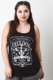 Freedom Print Racerback Sleeveless Top