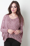 Marl Knit Back Button Top